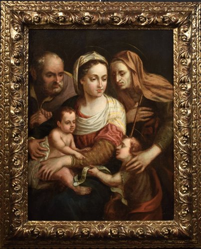 "Holy Family, Saint Anna and Saint John as a child"